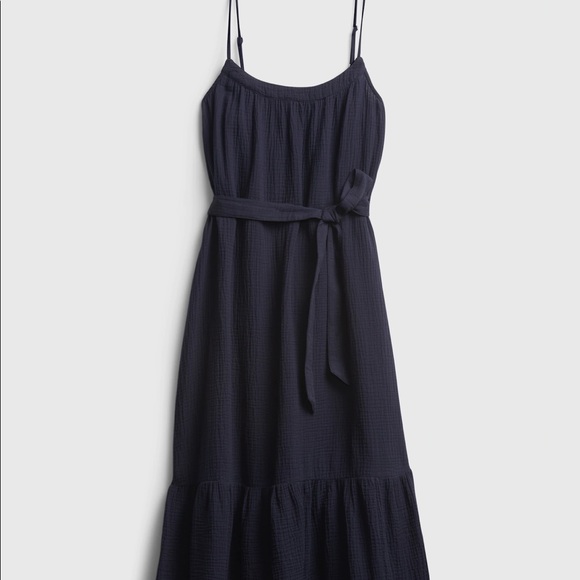 Gauze Cami Midi Dress Navy Blue - Picture 5 of 6